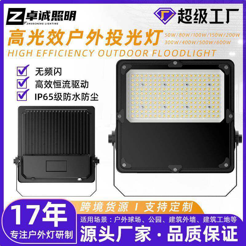 跨境IP66防水泛光灯 流明140ml/w投射灯 压铸铝足功率led投光灯