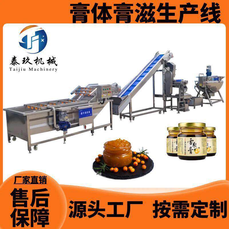 玫瑰阿胶膏浓缩机器苹果泥加工设备黄桃果酱果膏生产线膏体浓缩机