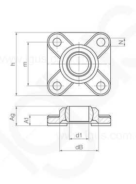 igus德国进口易格斯法兰轴承基座轴承EFSM R,轴承座自润滑耐腐蚀