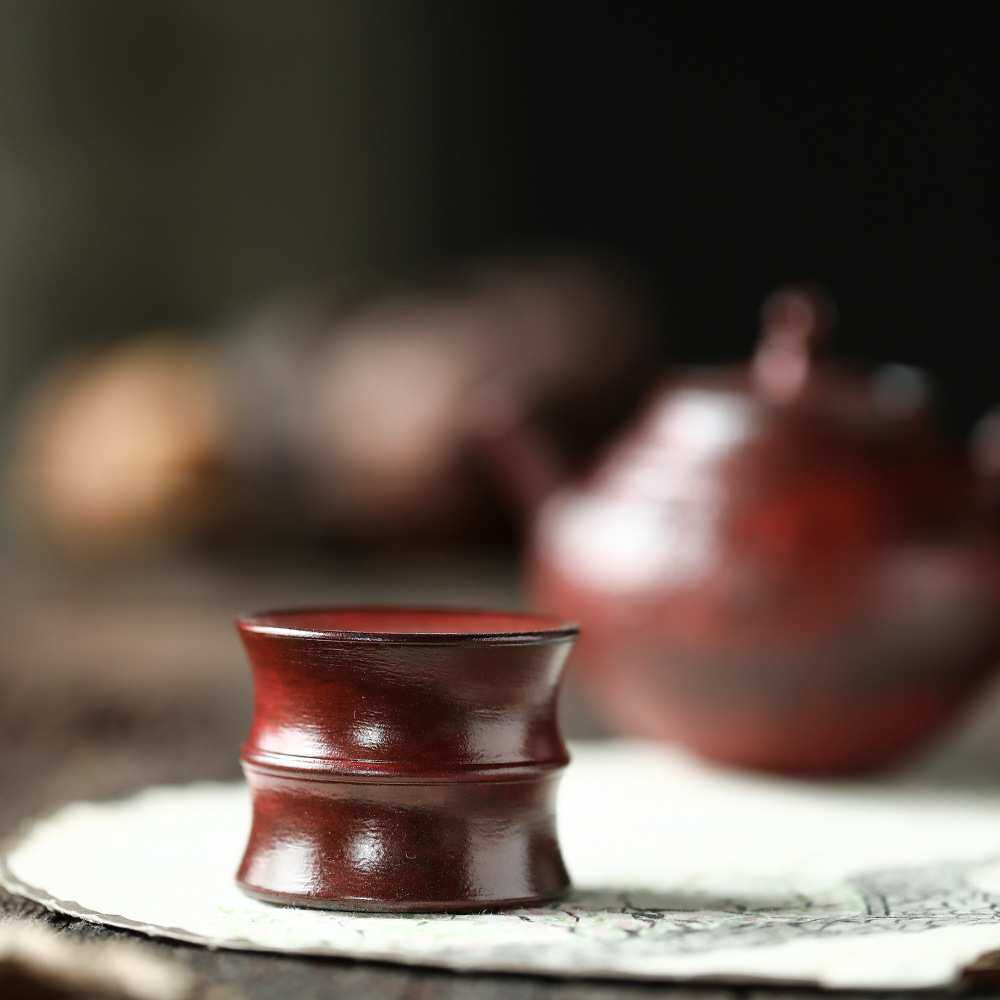 复古手工盖置故宫红陶瓷盖托杯托紫砂茶壶盖碗壶盖托搁置茶道零配