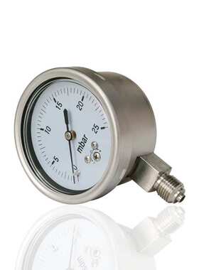 全不锈钢膜盒压力表微压表低压径向立装YEBF60 25mbar G1/4工厂供