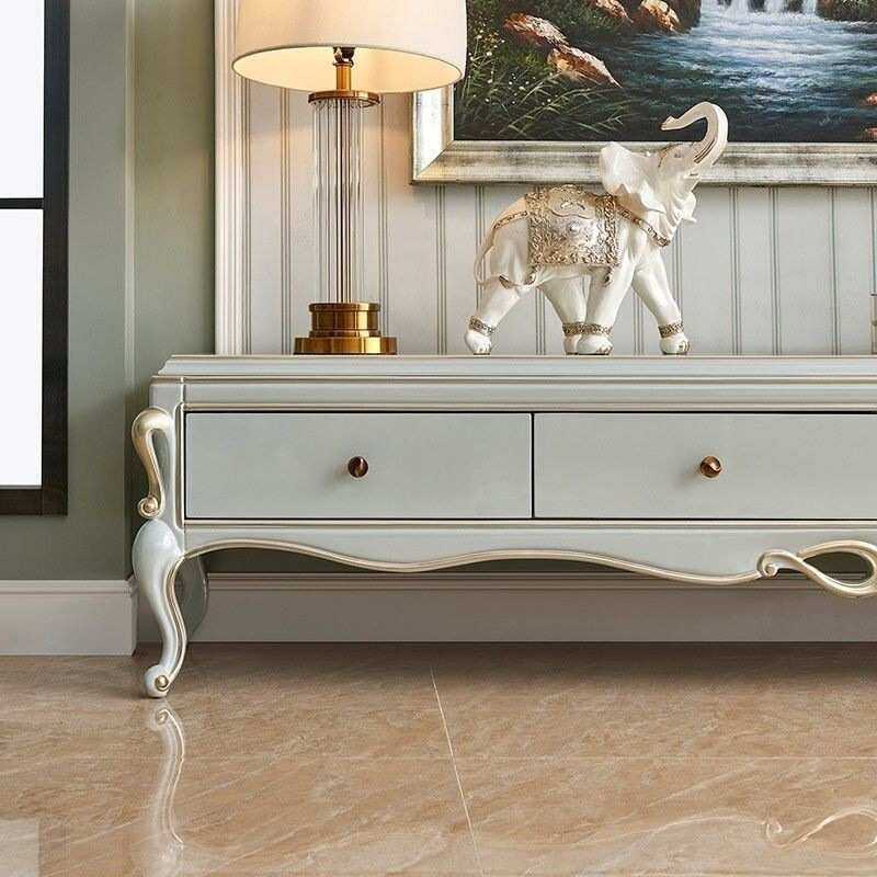 美式轻奢组合茶几电视柜欧式简欧简约地柜客厅家具小户型实木茶几