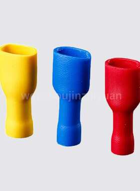 红色全绝缘母端FDFD1-250 PVC公母对插冷压端子 直插插簧接线端子