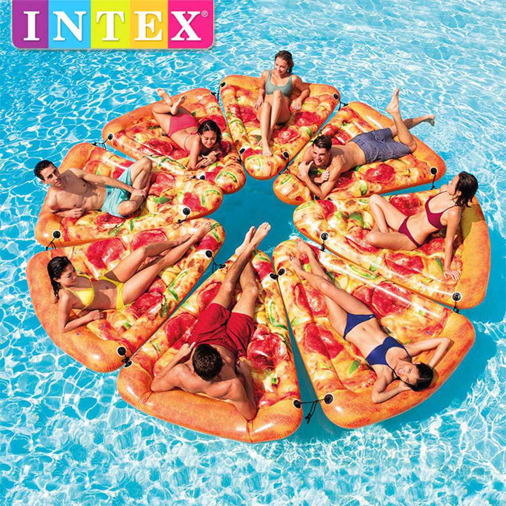 INTEX 58752披萨浮排成人水上充气床浮排浮床可爱浮圈儿童大号