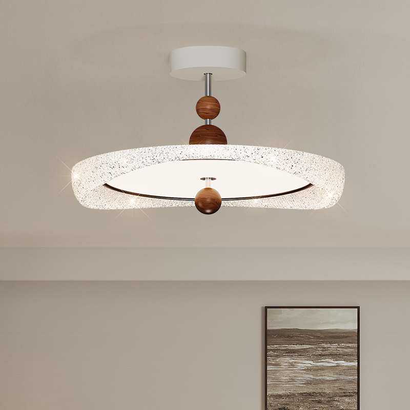 法式中古风卧室吸顶灯复古圆形主卧书房间个性创意奶油风家用灯具