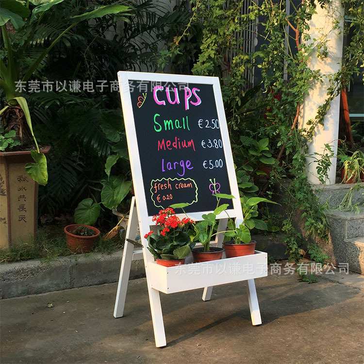 立式装饰花架小黑板 花店酒店铺用活动展示牌手写广告牌宣传板