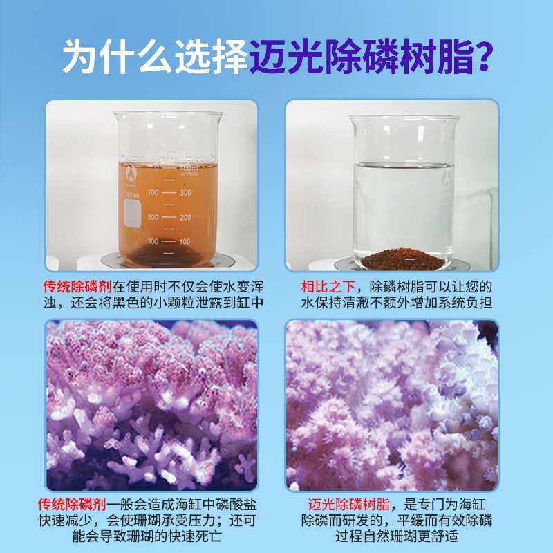 迈光海水鱼缸除磷剂PO4去除剂吸磷珠水族除藻除红泥树脂