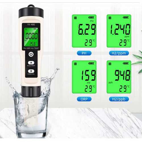 4合1富氢测试笔背光ph计便携式分析仪ORP TEMP多功能水质检测笔