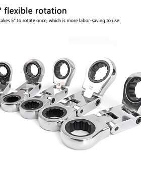 5pcs迷你双摇头棘轮扳手迷你汽修扳手方便携带易于使用坚固耐用