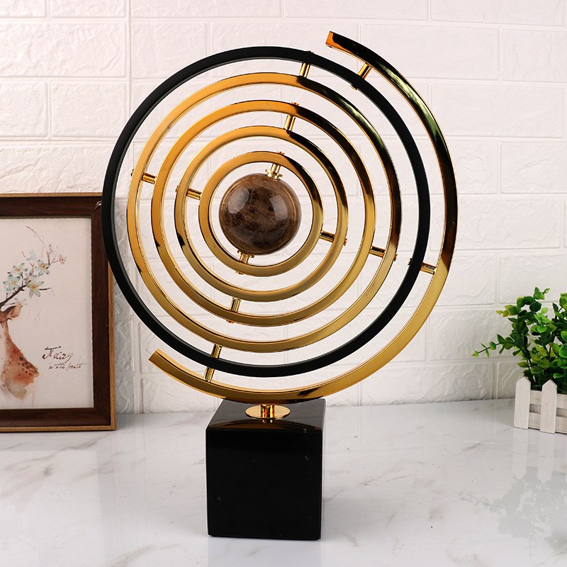 欧式大理石地球仪摆件样s板房书房书桌客厅电视柜桌面软装饰品摆