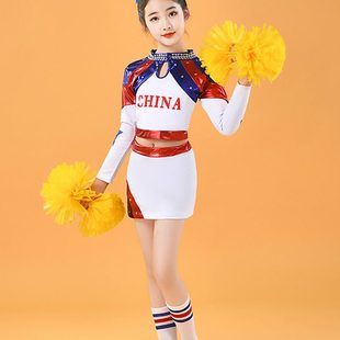儿童啦啦操舞蹈服男女学生拉拉队演出服中小学生运动会比赛表演服
