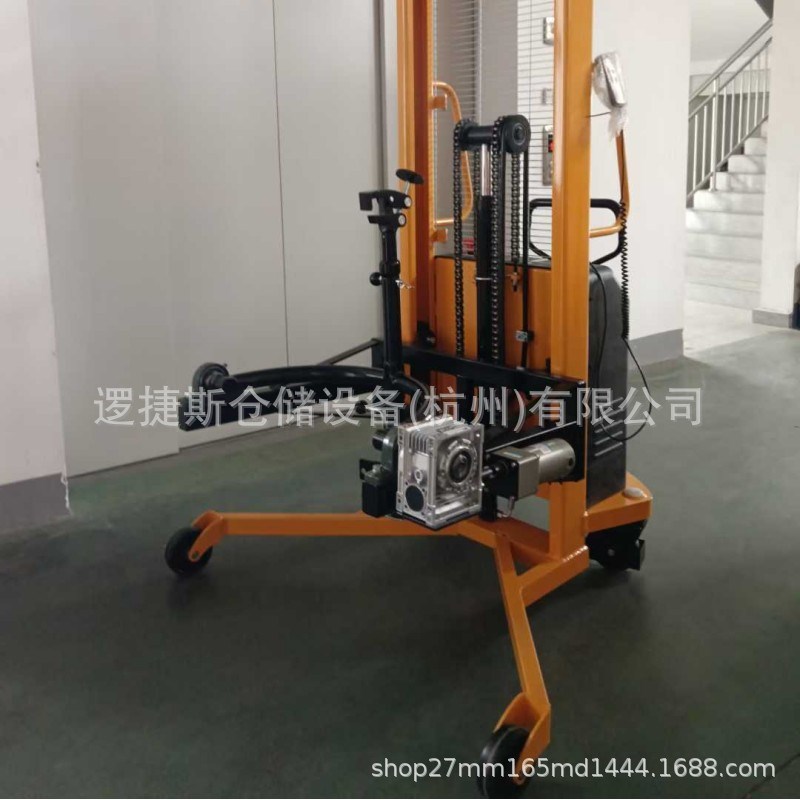 半电动油桶翻转车 自动油桶倒料车 油桶O车液压堆高车倾倒车
