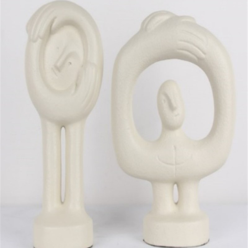 现代简约创意抽k象树脂人物摆件样板房售楼处桌面电视柜玄关饰品