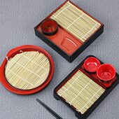 凉面冷面盘料理冷面餐具荞麦面杯子乌冬面盘盘日韩日式 竹席配味碟