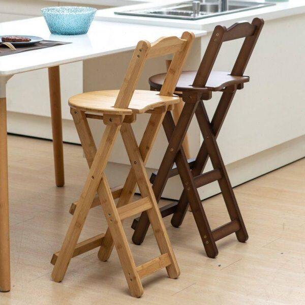 实木高脚凳靠背小板凳简约折叠凳子折叠椅便携式户外马扎家用高凳