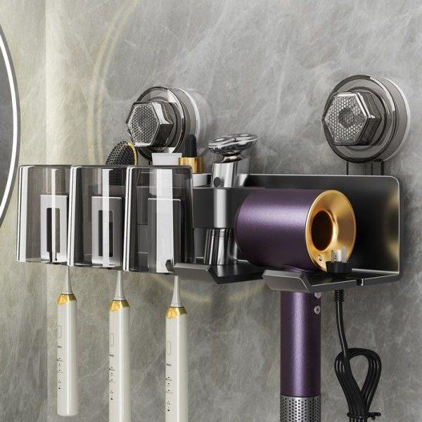 家用吹风机支架卫生间牙刷置物架子浴室吸盘免打孔壁挂牙杯挂架,家庭/个人清洁工具,吹风机置物架,淘宝优惠券,粉丝福利购,淘宝优惠卷