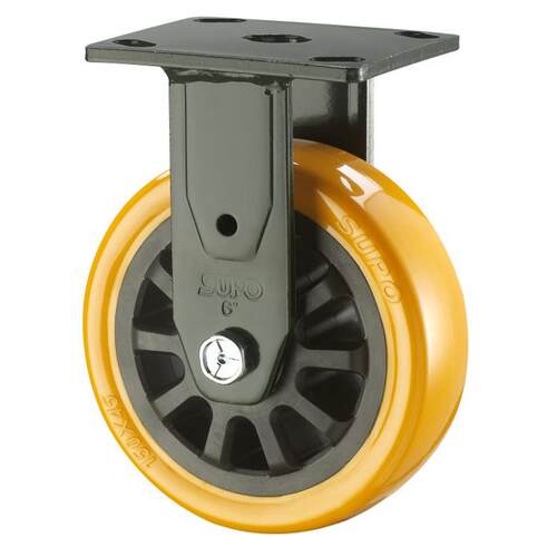 SUPO向荣动力6寸承重型工业定向橙色PU聚氨酯脚轮J07S-04-150-222