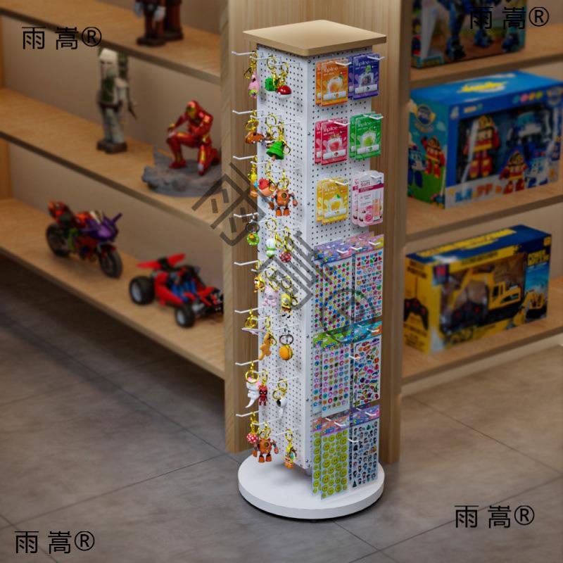 旋转挂钩文具店润唇膏落地货架子展示架洞洞板贴纸饰品钥匙扣袜子