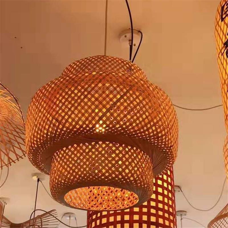 新中式火锅店吊灯竹艺个性创意竹灯欧式乡村风格竹编吊灯工厂直销