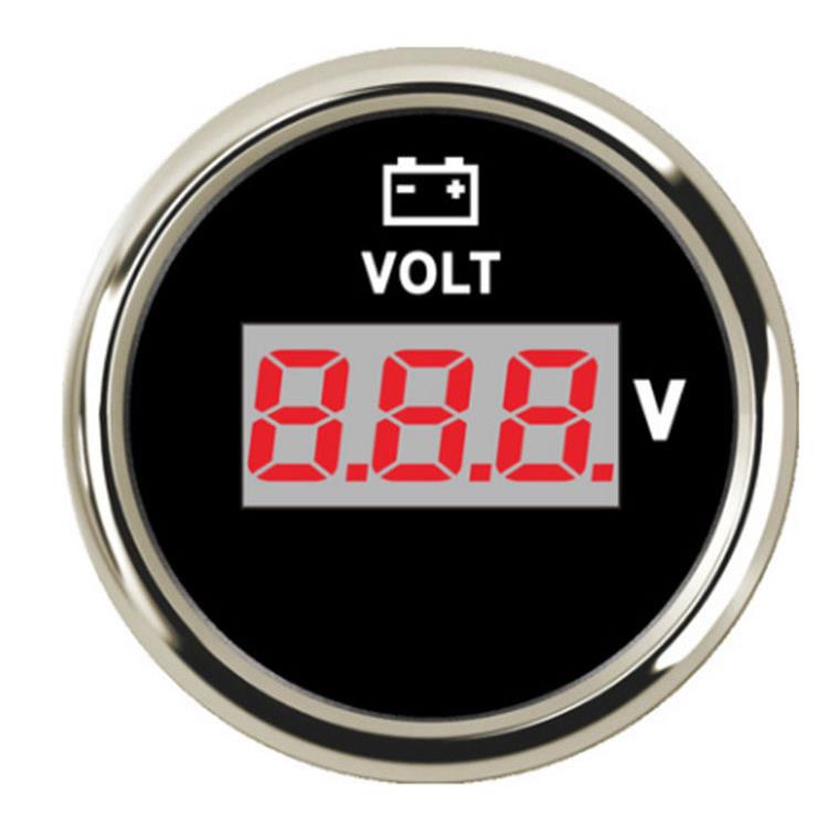 数字显示电压表头直流电12v24v货车轮船汽车用电压显示器 带灯