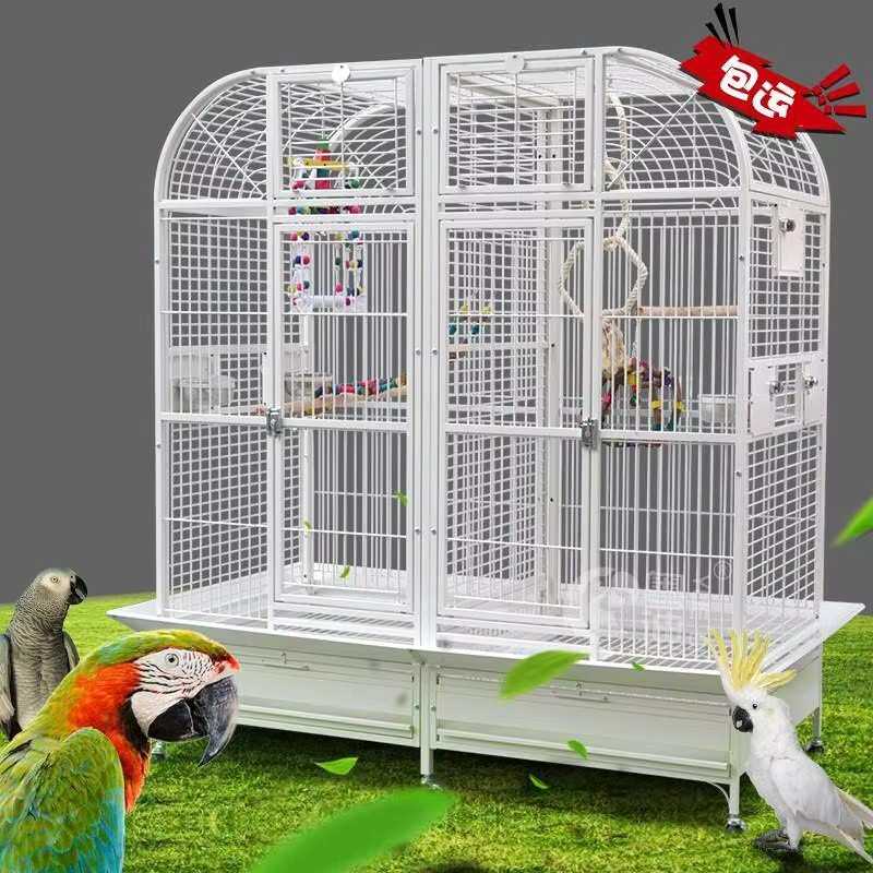 Horizontal Sliding Iron Large Bird Cages Collapsible Easy Sh