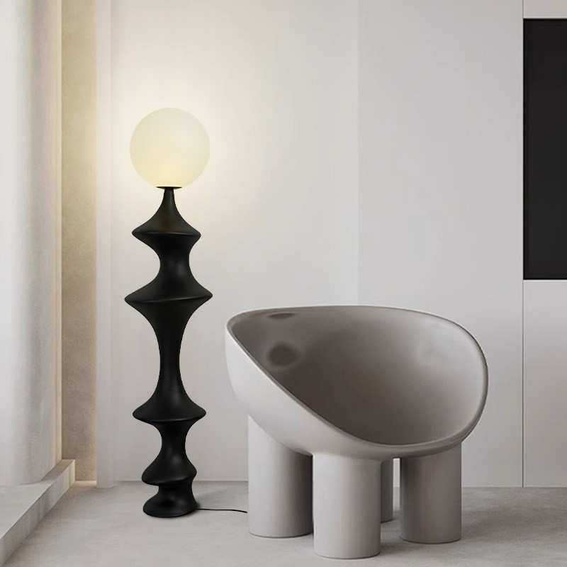 中古风艺术落地灯北欧简约奶油风客厅沙发旁展厅设计师款摆件灯具