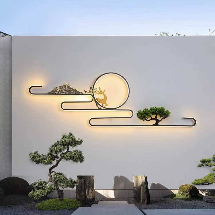 庭院灯太阳能壁灯户外防水外墙装饰灯别墅围墙影壁灯中式花园壁灯