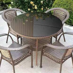 户外桌椅庭院阳台休闲藤椅三件套露台室腾椅藤编椅子小茶几合