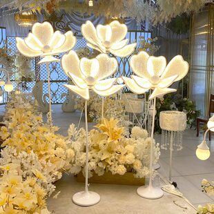 婚礼台摆件路引花仿真花玫瑰花道具t蓝色布置结婚路引花舞台婚庆