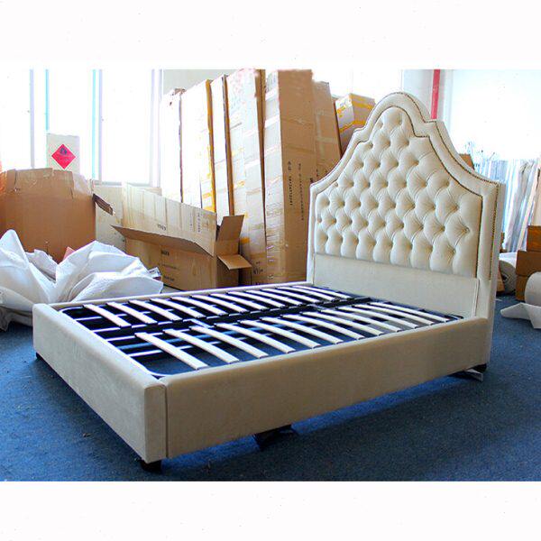 简约现代软包床欧式美式拉包邮双人床点乡村布艺床高靠背小户型