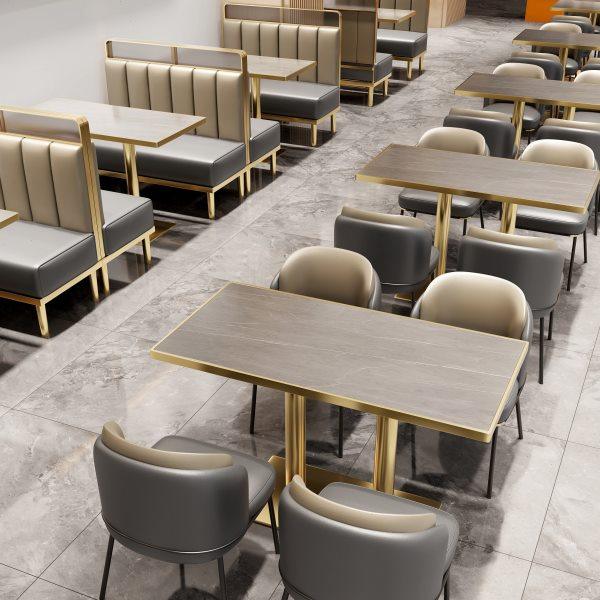 岩板西餐厅清音乐餐吧定制轻奢咖啡火锅店不锈钢桌椅组合卡座沙发,商业/办公家具,商用餐椅,淘宝优惠券,粉丝福利购,淘宝优惠卷