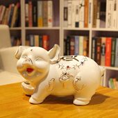 活动礼品储蓄罐超大号存钱罐陶瓷成人儿童摆件金猪储钱罐开业小猪