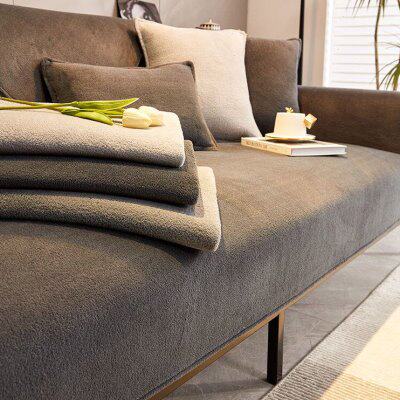 冬季款毛绒坐垫沙发套罩2023沙发垫冬高级新款防滑珊瑚绒加厚子感