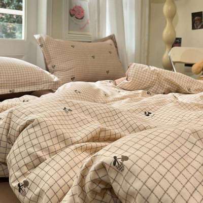 水洗棉四件套印花小清新套件多规格可选被套床单床笠枕套宿舍家纺