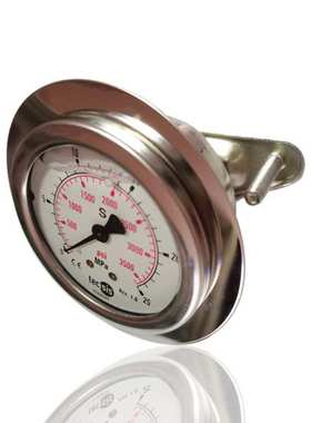 德国tecsis耐震压力表不锈钢充油轴向带前边带平夹25MPA 3500PSI