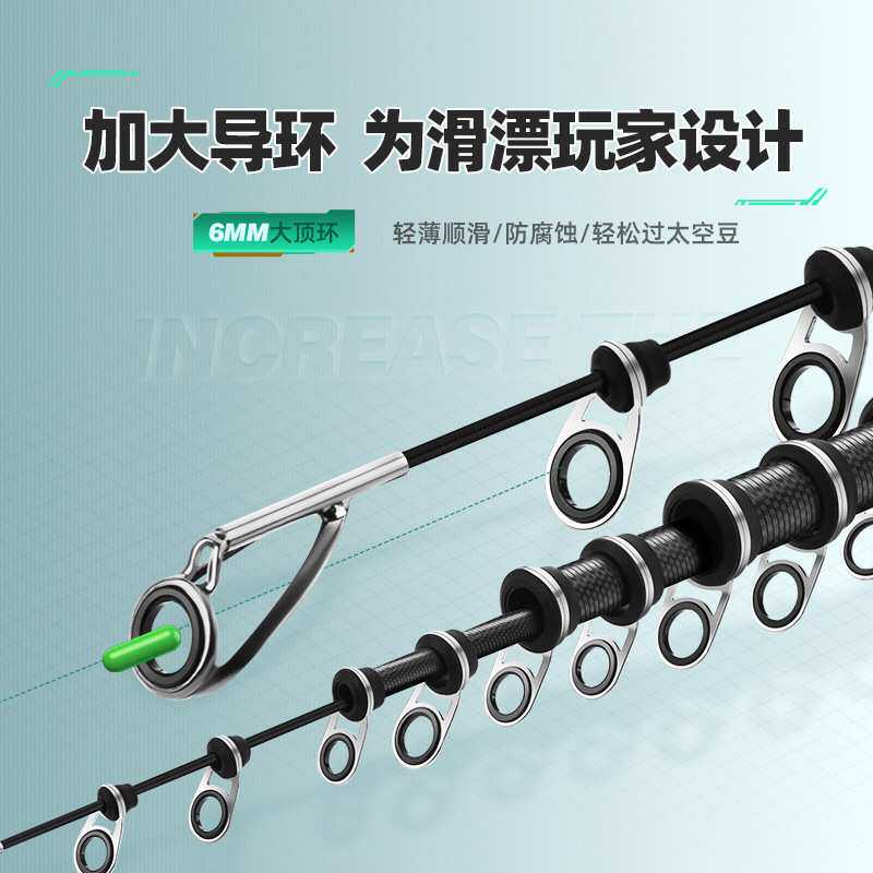 进口新款矶竿矶钓竿碳素远投滑漂竿大导环矶钓杆海竿大导环矶钓杆