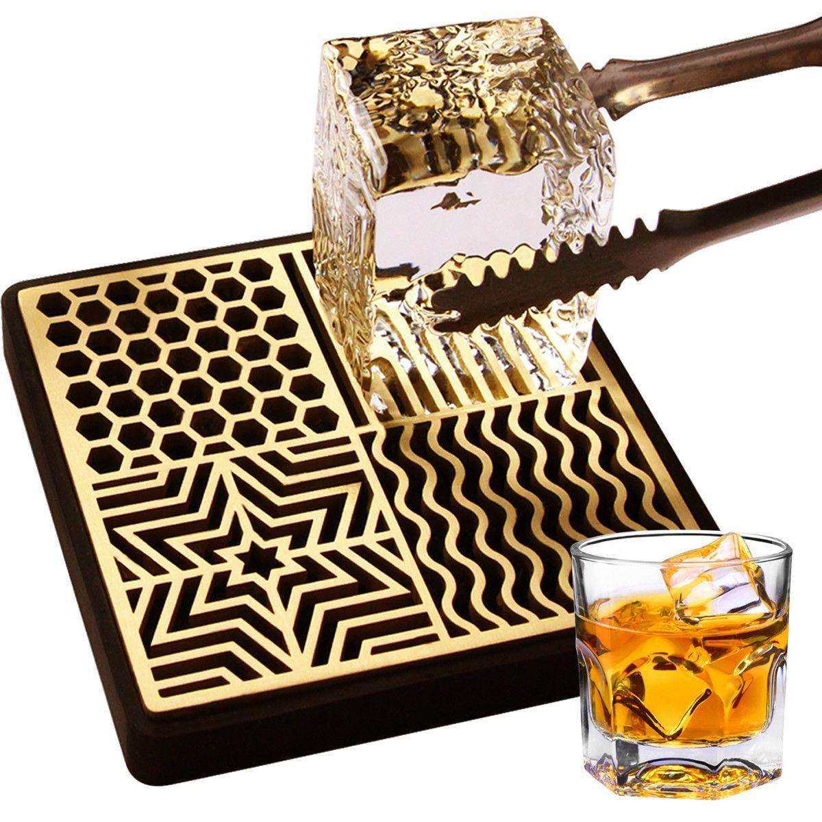 logo酒吧调酒冰块文字纹理压方形网红铜版商标装饰纹雕冰模具冰铜