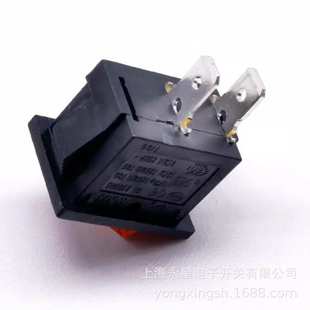 厂家直销上海永星KCD3复位两脚黑红小家电跷板开关