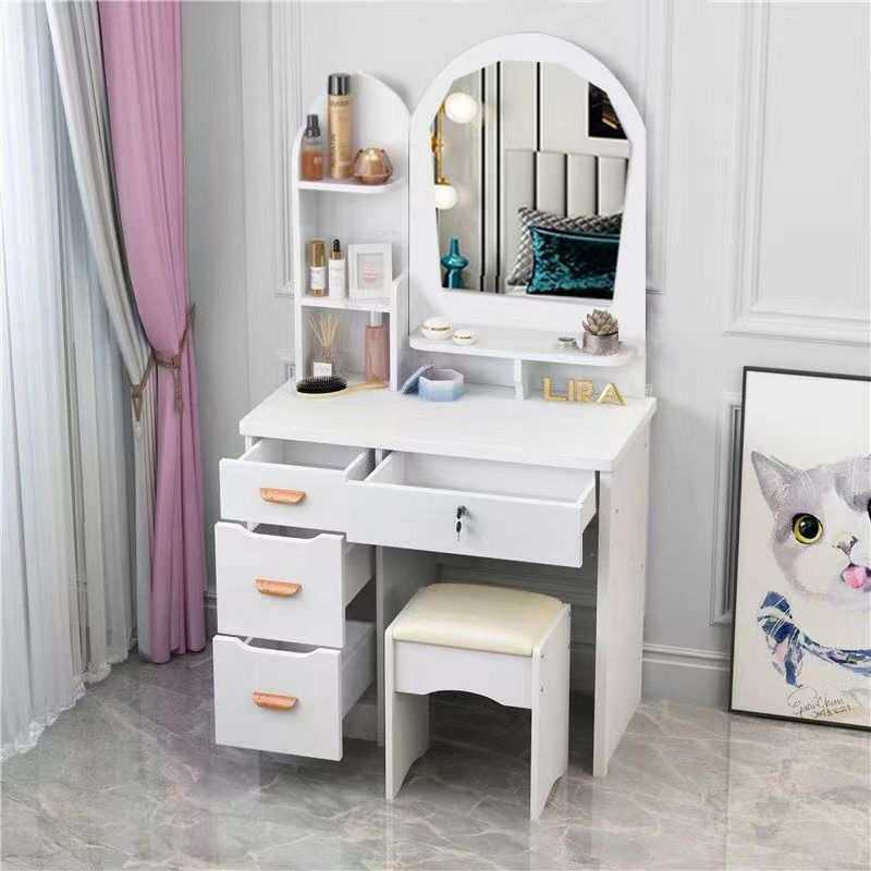 网红简约卧室梳妆台小型出租屋化妆镜一体桌面化妆桌子公主化妆台,3C数码配件,USB灯,淘宝优惠券,粉丝福利购,淘宝优惠卷