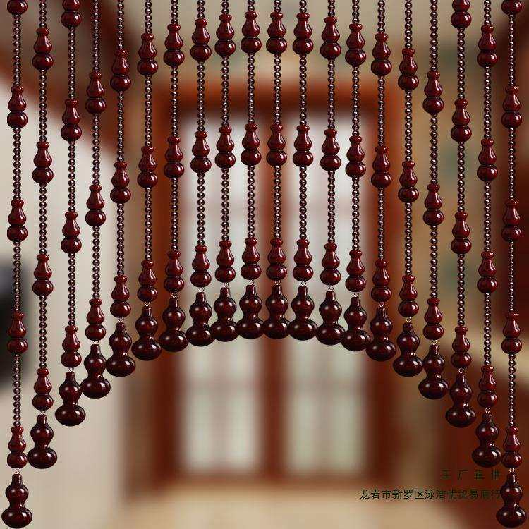 桃木葫芦珠帘网红水晶卧室门帘隔断厨房玄关装饰厕所免打孔挂帘子