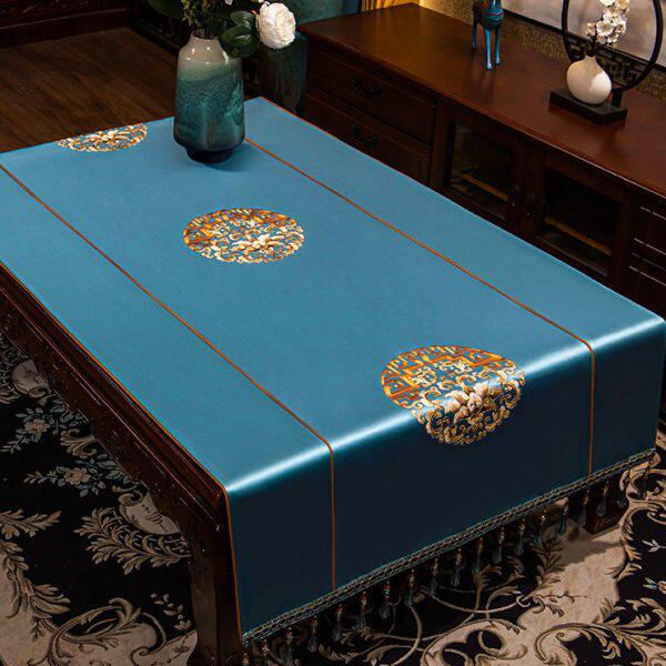 布艺定制现代桌旗长方形桌布中式客厅茶几家用餐桌垫垫电视柜盖布