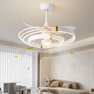 客厅风扇灯现代简约大气大厅主灯带电风扇灯一体卧室风扇吊灯套餐