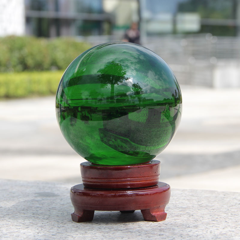 绿色水晶球摆件i珍藏饰品绿幽灵家居客厅玄关隔断书桌办公桌摆设