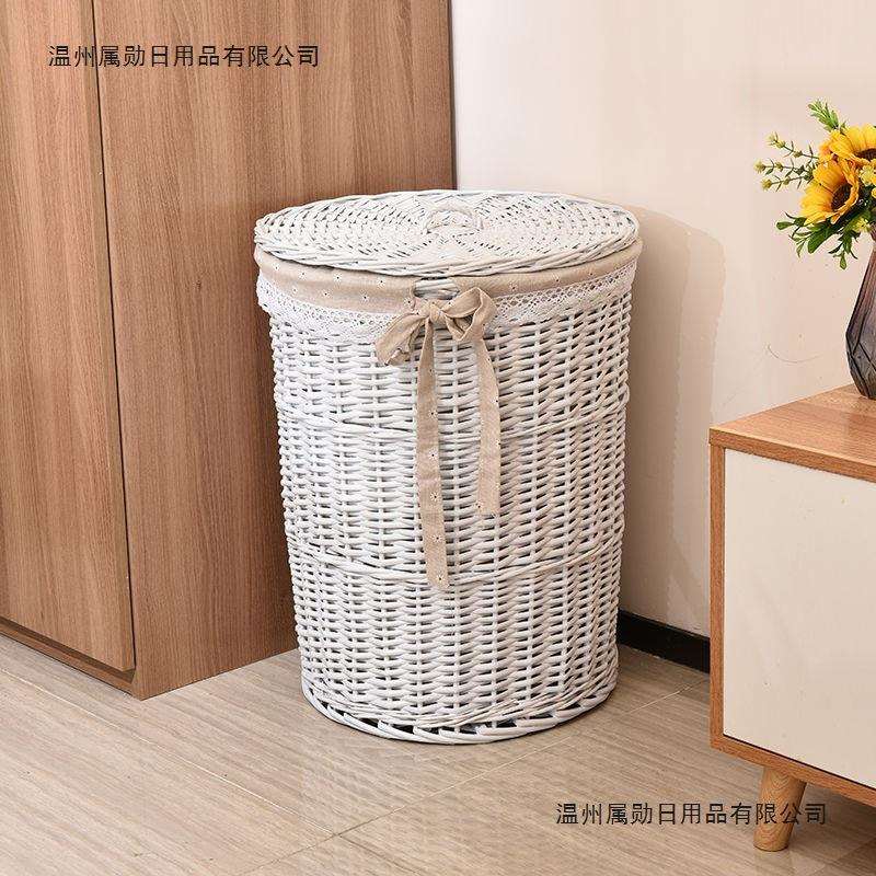 藤编大号布艺带盖篓筐脏衣篮编织收纳筐家用衣服篮子储物收纳其他