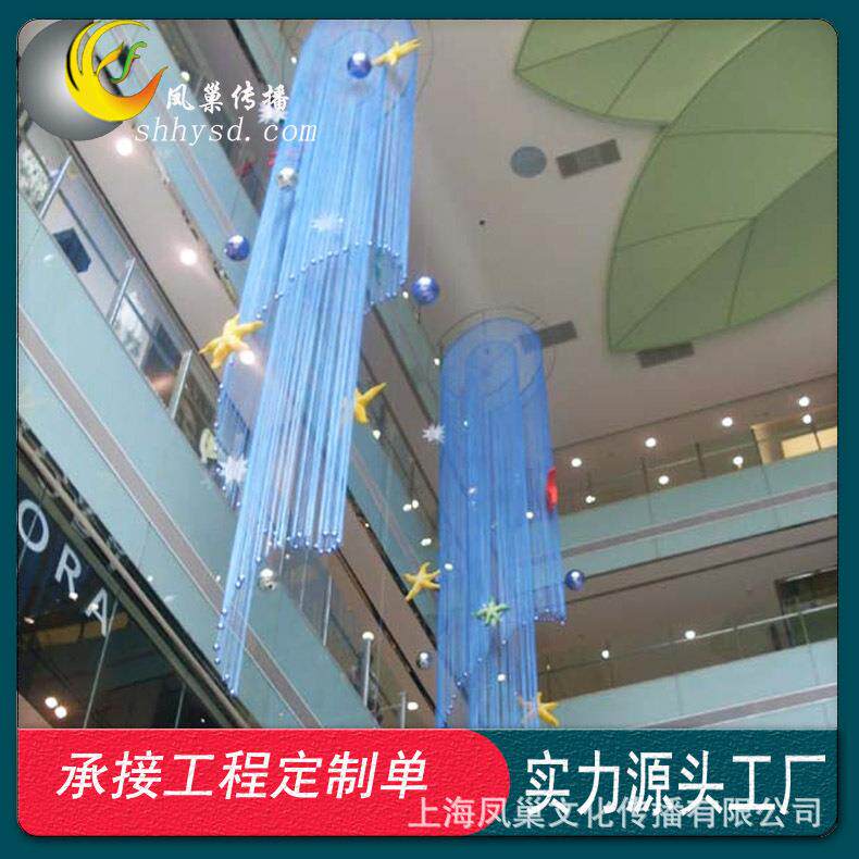大型圣诞美陈商场酒店发光中庭吊饰灯光挂饰网红布置大型中庭吊饰