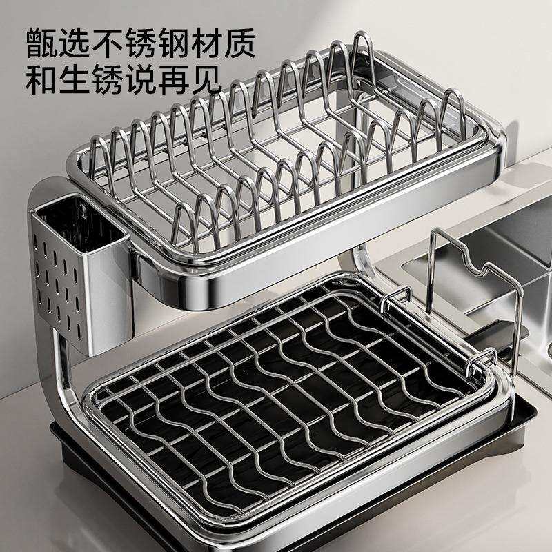 加厚不锈钢洗碗架沥水架碗盘碗架厨房置物架沥水篮碗筷碗碟收纳架
