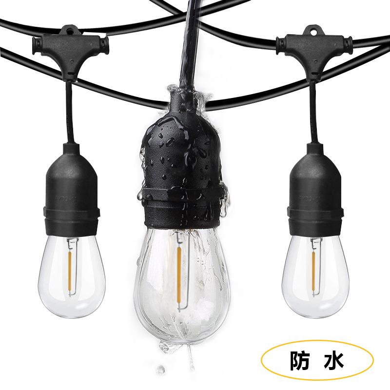 直插电S14 led灯串 E27螺口灯泡 户外防水装饰照明灯庭院氛围灯