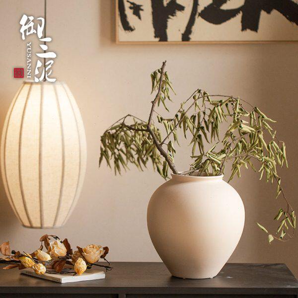 御三泥中式高级感侘寂简约插鲜花干花花瓶家居客厅装饰品陶瓷摆件