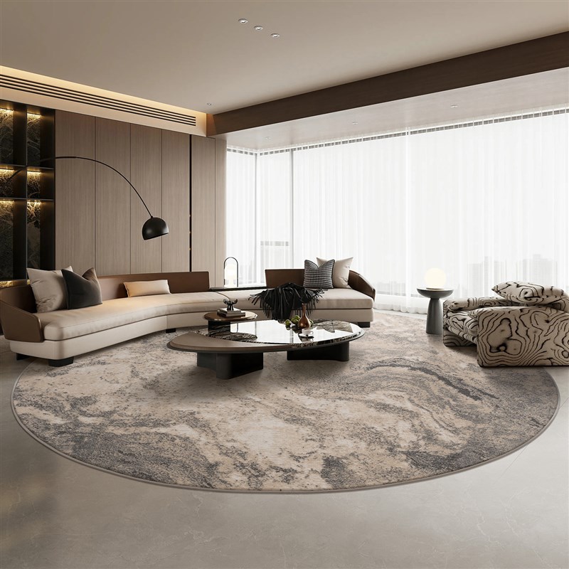 圆形地毯客厅f现代轻奢高级感简约侘寂意式北欧异形家用卧室沙发