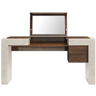 后现代简约实木梳妆台 硬包卧室化妆台 女士翻盖化妆桌 带镜子